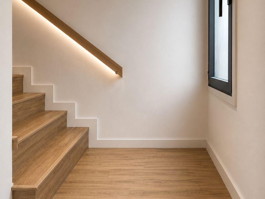 Escalera con luz integrada, render final